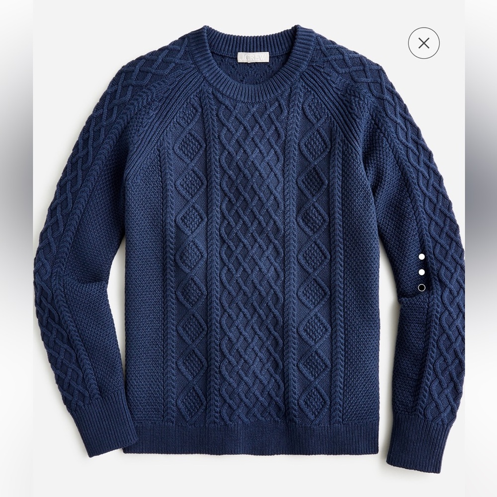 J crew cotton cable knit sweater